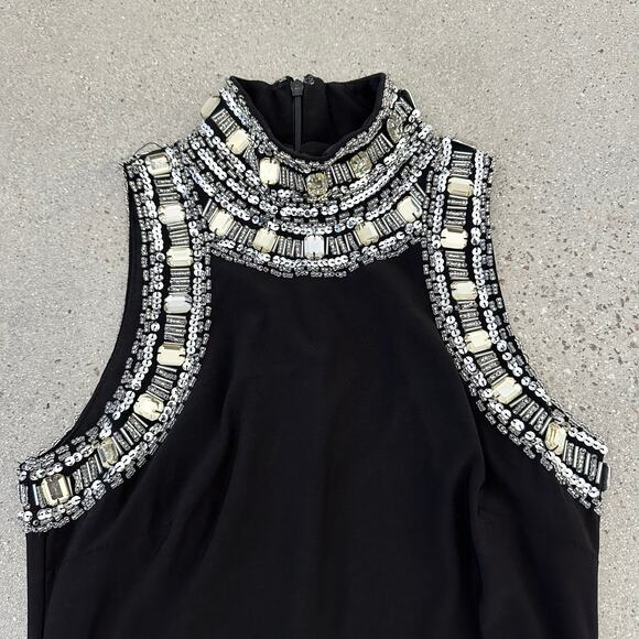 Aqua Dresses Beaded Mock Neck Sleeveless Gown - Picture 13 of 16